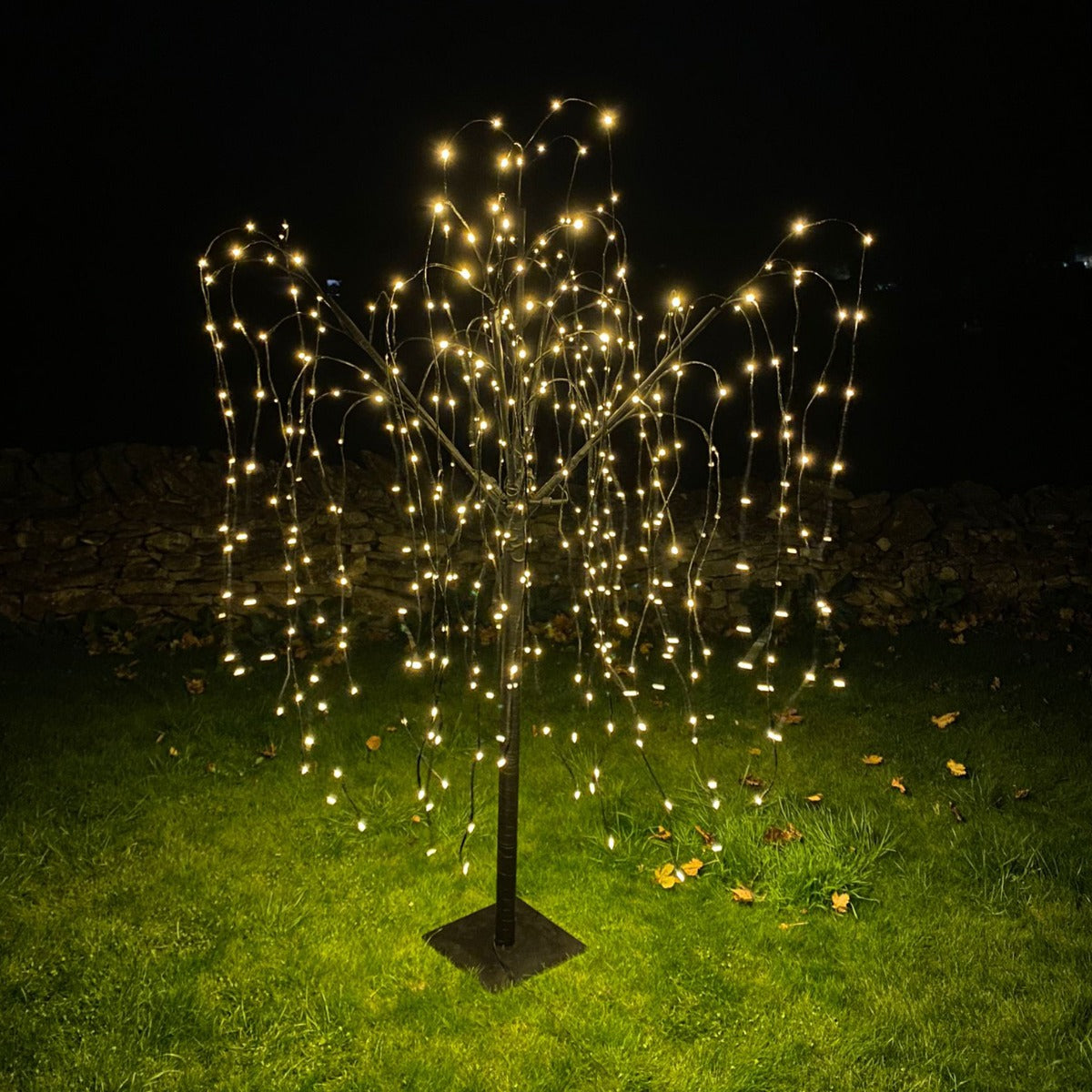 Saule Pleureur Noir - LED Blanc Chaud - 240 cm